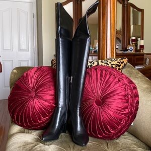 London Rag faux leather over the knee boots, size 6.